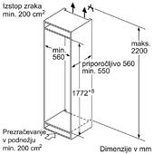 Vgradni hladilnik z zamrzovalnikom Bosch KIV86VFE1